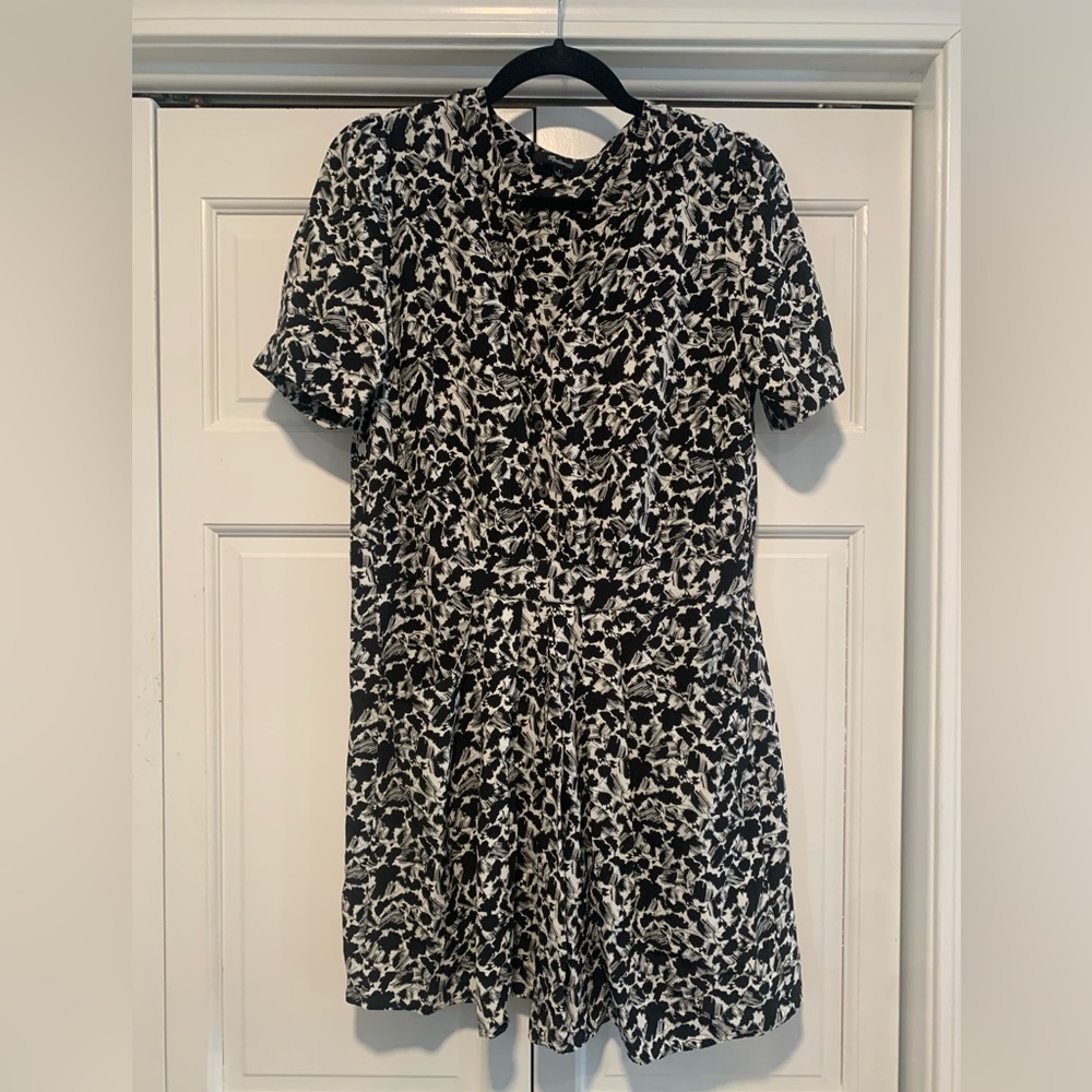 Madewell black and white print dress